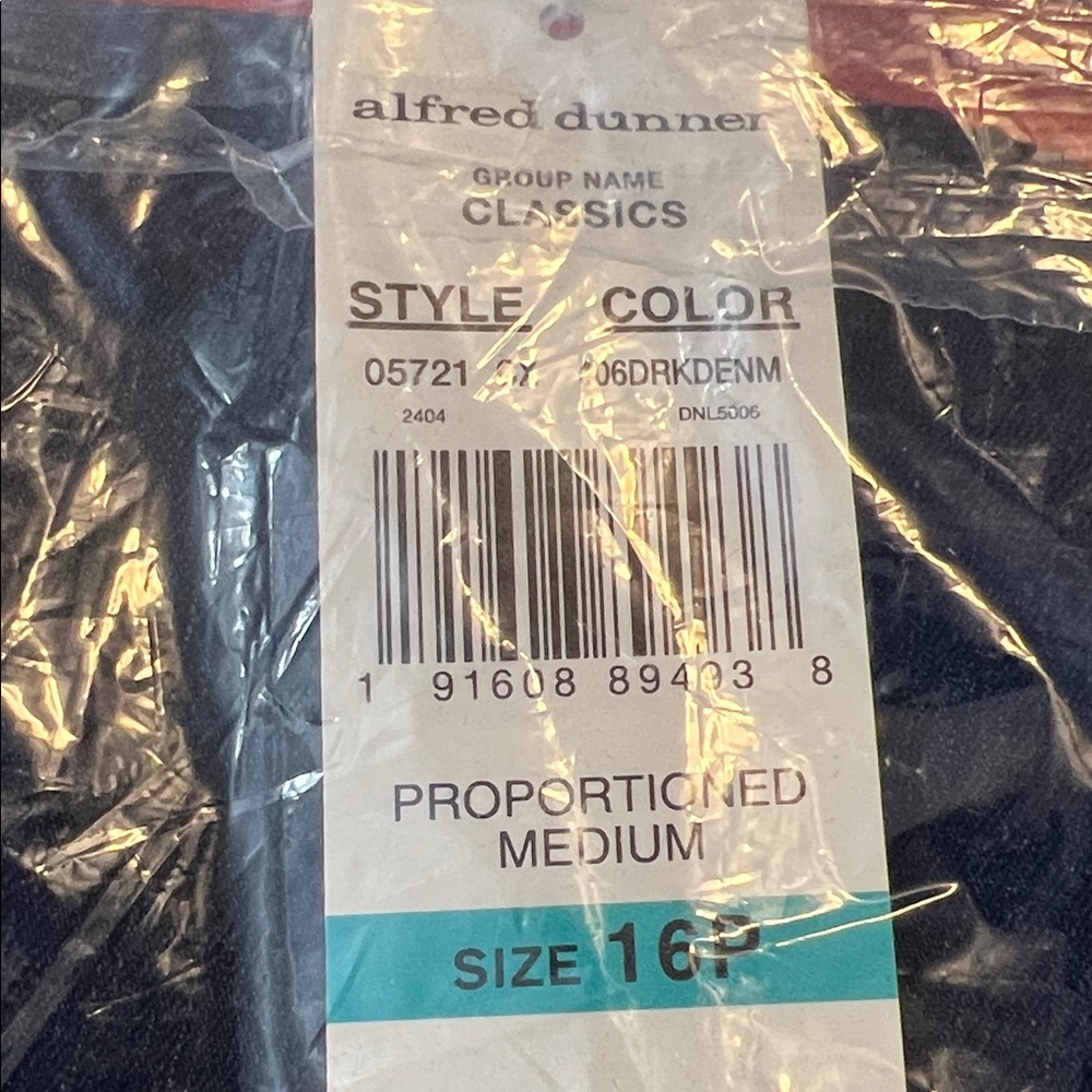 Alfred Dunner Classic Dark Denim Pants